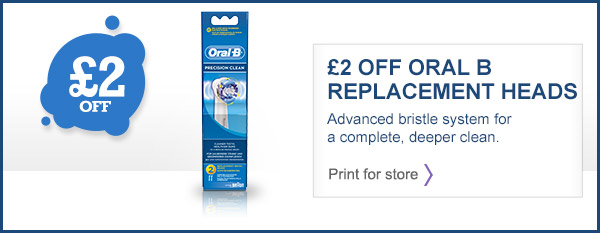 £2 off Oral B replacement heads! Print for store.